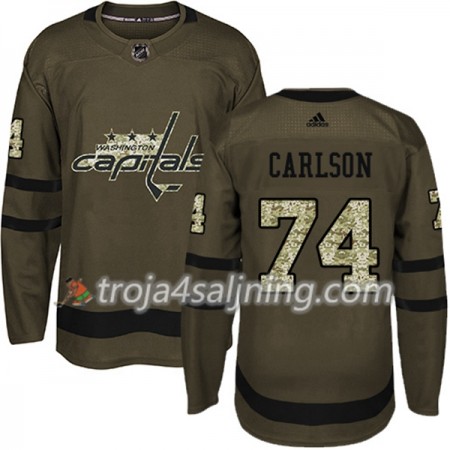 Washington Capitals tröja John Carlson 74 Adidas 2017-2018 Camo Grön Authentic - NHL Tröjor Herr